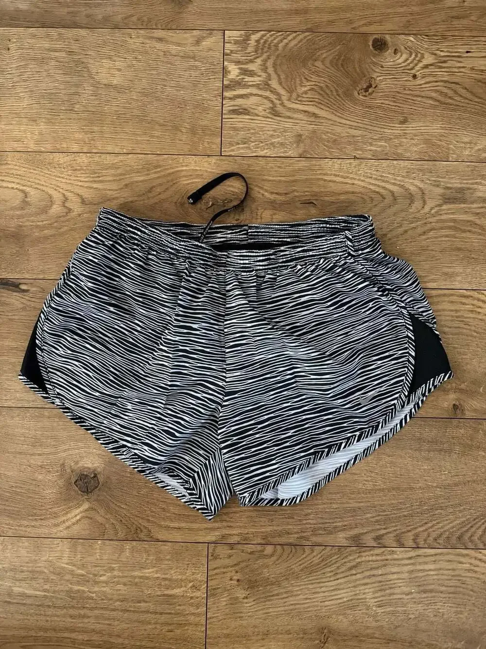 Nike Women's Dri-Fit Zebra Print Running Shorts with Back Zip Pocket